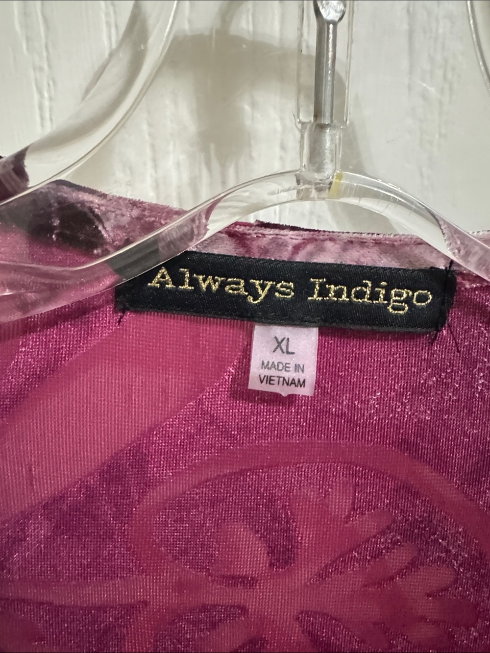Always Indigo Burnout Velvet Kimono Berry Floral 3/4 Sleeve XL NWT Open Front - Picture 8 of 16